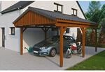 Skan Holz Carport Fichtelberg 423 cm x 566 cm Dachlattung Nussbaum
