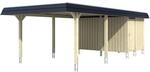 Skan Holz Carport Wendland Wei&szlig; + Anbau 409 x 870 cm EPDM-Dach Blende Schwarz