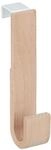 Relaxdays T&uuml;rhaken Buchenholz Natur Wei&szlig; 5er Set 13 cm x 2,5 cm x 6 cm