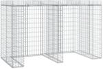 vidaXL Gabionen-M&uuml;lltonnenbox 192x91x120 cm Verzinktes Eisen