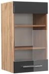Vicco K&uuml;chenglasschrank Fame-Line Anthrazit Hochglanz Goldkraft Eiche 40 cm