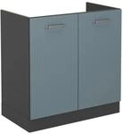 Vicco Sp&uuml;lenunterschrank R-Line Blau-Grau/Anthrazit 80 cm ohne Arbeitsplatte