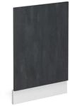 Vicco Frontblende R-Line Geschirrsp&uuml;ler Frontt&uuml;r Schwarz Beton Wei&szlig; 45 cm ohne