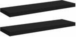 vidaXL Schweberegale 2 Stk Schwarz 80x23,5x3,8 cm MDF 323836