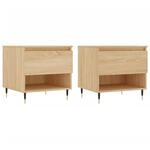 vidaXL Couchtische 2 Stk. Sonoma-Eiche 50x46x50 cm Holzwerkstoff Modell 2