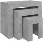 vidaXL Satztische 3-tlg. Betongrau Holzwerkstoff Modell 4