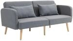HOMCOM 2-Sitzer Klappbett mit Bettfunktion 2 Wurfkissen 170 x 83 x 80 cm