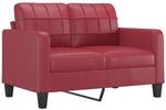 vidaXL 2-Sitzer-Sofa Weinrot 120 cm Kunstleder 359115