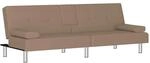 vidaXL Schlafsofa mit Getr&auml;nkehaltern Cappuccino Kunstleder 351929