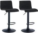 CLP 2er Set Barhocker Branford schwarz/Stoff