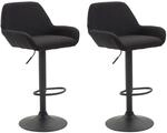 CLP 2er Set Barhocker Braga Stoff Schwarz/Schwarz