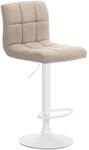 CLP Barhocker Calma Stoff Creme/Wei&szlig;