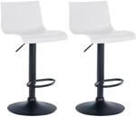 CLP 2er Set Barhocker Branford wei&szlig;/Kunststoff
