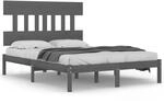 vidaXL Massivholzbett Grau 200x200 cm1157051
