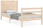 vidaXL Massivholzbett mit Kopfteil 100x200 cm 3194626
