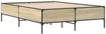 vidaXL Bettgestell Sonoma-Eiche 135x190 cm Holzwerkstoff und Metall 3279813