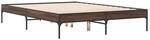 vidaXL Bettgestell Braun Eichen-Optik 135x190 cm Holzwerkstoff Metall 845045