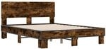 vidaXL Bettgestell R&auml;uchereiche 140x190 cm Holzwerkstoff und Metall 3280214