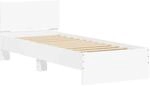 vidaXL Bettgestell mit Kopfteil Wei&szlig; 90x190 cm Holzwerkstoff 838652