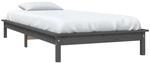 vidaXL Massivholzbett Grau 90x190 cm Kiefer 3FT Single1280085