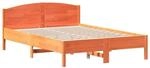 vidaXL Massivholzbett ohne Matratze Wachsbraun 120x200 cm Kiefernholz 842601