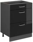 Vicco R-Line Schwarz Hochglanz/Anthrazit 60 cm mit Schubladen ohne Arbeitsplatte