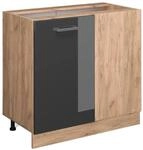 Vicco Eckunterschrank R-Line Anthrazit Hochglanz/Goldkraft Eiche 86 cm ohne