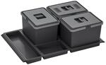 SOTECH Abfallsammler M&uuml;lleimer Metropolis 3x 12L mit Deckel Abfallsystem f&uuml;r...