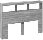 vidaXL LED-Kopfteil mit Ablage Grau Sonoma 140x17x102 cm 839201