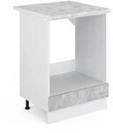 Vicco Herdumbauschrank R-Line Herdschrank Beton/Wei&szlig; 60 cm AP Marmor