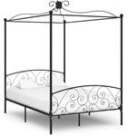 vidaXL Himmelbett-Gestell Schwarz Metall 120 x 200 cm 284476