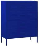 vidaXL Kommode Marineblau 80x35x101,5 cm Stahl 336199