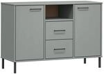 vidaXL Sideboard OSLO mit Metallbeinen Grau 113x40x77 cm Massivholz 351019