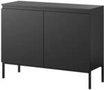 Selsey Sideboard Bemmi 100 cm Schwarz mit schwarzen Beinen