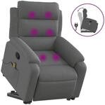 vidaXL Massagesessel mit Aufstehhilfe Dunkelgrau Samt Modell 9