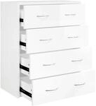 vidaXL Kommode mit 4 Schubladen 60x30,5x71 cm Hochglanz-Wei&szlig; 342579