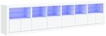 vidaXL Sideboard mit LED-Leuchten Wei&szlig; 283x37x67 cm 3209016