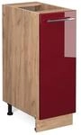 Vicco Apothekerschrank Fame-Line Bordeaux Hochglanz/Goldkraft Eiche 30 cm ohne
