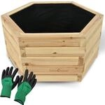 holz4home Outdoor Pflanzenk&uuml;bel 6eckig aus Tannenholz M