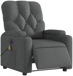 vidaXL Massagesessel Elektrisch Dunkelgrau Samt Modell 12