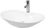 ECD Germany Design Waschbecken Waschtisch 640 x 365 x 130 mm aus Keramik Wei&szlig;