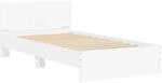 vidaXL Bettgestell mit Kopfteil Wei&szlig; 100x200 cm Holzwerkstoff 838617