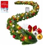 KESSER LED Weihnachtsgirlande IP44 10 m 200 LEDs Gr&uuml;n inkl. FB mit Deko
