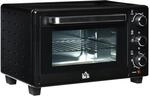 HOMCOM Minibackofen 21L mit 1 Drahtgestell 1 Backblech 3 Kochmodi Glas Schwarz