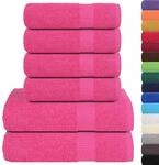 vidaXL 6-Tlg Handtuch-Set Rosa 360 g/m&sup2; 100% Baumwolle 137094