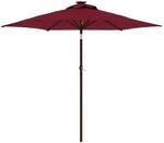vidaXL Sonnenschirm mit LED und Stahlmast Weinrot 225x225x212 cm 4005070