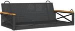 vidaXL H&auml;ngebank Schwarz 109x62x40 cm Poly Rattan 368152