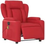 vidaXL Massagesessel Elektrisch Rot Kunstleder 3204542