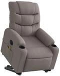 vidaXL Elektrischer Massagesessel mit Aufstehhilfe Taupe Stoff 3206679