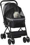 PawHut Hundebuggy Stahl Oxford-Gewebe Schwarz 76,5L x 52B x 95H cm